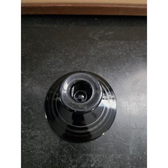 L.E. Smith Black Amethyst Glass Candlestick Holder 2.25" Taper Candle Holder - Picture 5 of 7